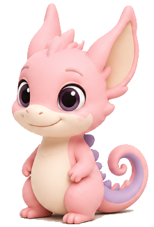 Milana, a mascote dragão cor-de-rosa da milayers